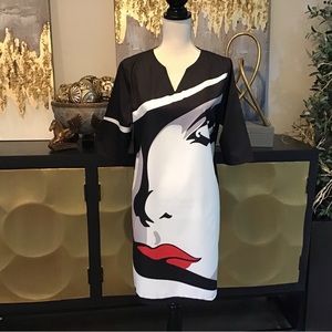 Abstract Portrait Dress